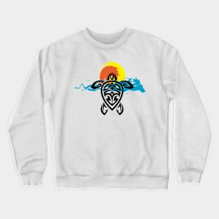 Tribal Turtle Sunset 2 Crewneck Sweatshirt